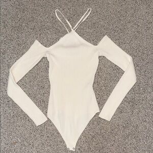Abercrombie & Fitch Cream Ribbed Bodysuit